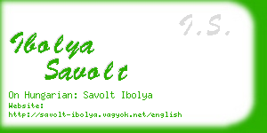 ibolya savolt business card